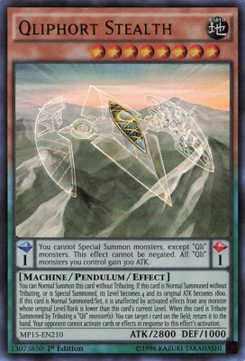 Yu-Gi-Oh! Qliphort Stealth MP15-EN210 1st Edition Ultra Rare NM-image