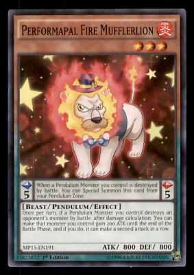 Yugioh Performapal Fire Mufflerlion #MP15-EN191 2015 Mega-Tins Mega Pack LP-image