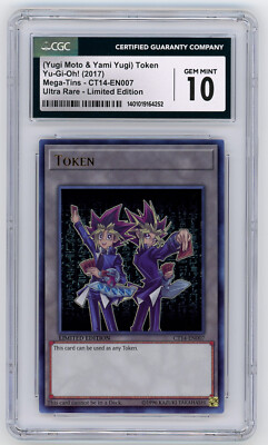 YuGiOh CGC 10 GEM MINT Token: Yugi/Yami (CT14-EN007) - 2017 Mega-Tins (CT14)-image