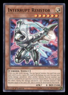 Yugioh Interrupt Resistor #MP19-EN149 2019 Gold Sarcophagus Tin Mega Pack LP-image