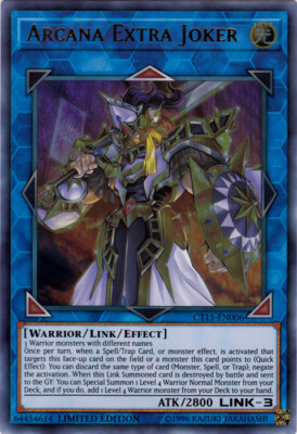 Lightly Played, English Yu Gi Oh Arcana Extra Joker - CT15-EN006 - Ultra Rare - -image