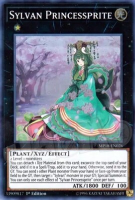 Yugioh Sylvan Princessprite - 1st Edition Super Rare NM - Free Holographic Card-image