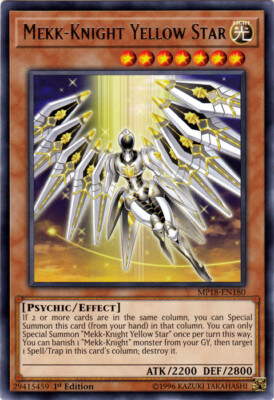 Mekk-Knight Yellow Star - MP18-EN180 - Rare - 1st Edition NM YuGiOh!  2018 Mega--image