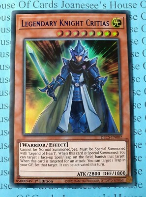 Legendary Knight Critias DLCS-EN002 Ultra Rare Yu-Gi-Oh Card 1st Edition Blue-image