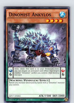 Yu-Gi-Oh TCG Dinomist Ankylos MP17-EN081 1st Edition Common Card NM-image