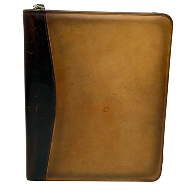 Vtg Franklin Covey Brown Grand Canyonland Leather 7 Ring Planner/Binder USA-image