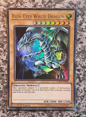 Yugioh LCKC-EN001 Blue-Eyes White Dragon Ultra Rare 1st Edition Version 2 MINT-image