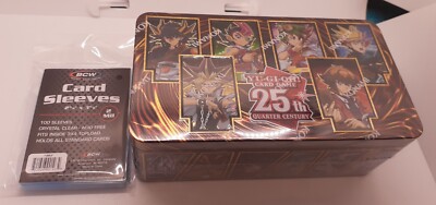 Yugioh Mega Dueling Heroes 25th Anniversary Tin 1st Edition 1-Bcw 100 Ct.Sleeves-image