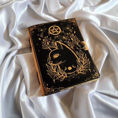 Leather Journal Charming Cat Leather Dairy, Premium Journal, Dream journal Gift.-image