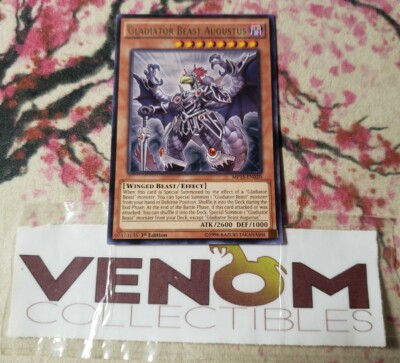 1x (M/NM) - Gladiator Beast Augustus - MP15-EN020 - Rare - 1st Edition YuGiOh-image