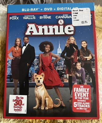 Annie Blu Ray + DVD Jamie Foxx Rose Byrne Cameron Diaz Family Movie Slipcover-image
