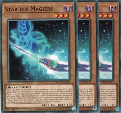 yugioh 3x Staff of the Magician LEDD-DEA05 COMMON 2ND EDITION GERMAN-image