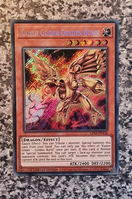 Yugioh Kaiser Glider - Golden Burst LDS3-EN136 Secret Rare Limited MINT 10-image