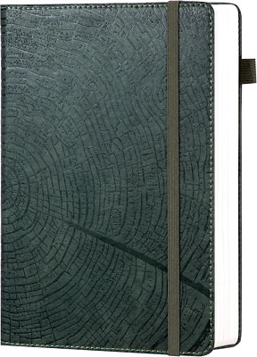 Lined Journal for Men, Tree Growth Ring Leather Bound Journal Notebook 256 Pa...-image
