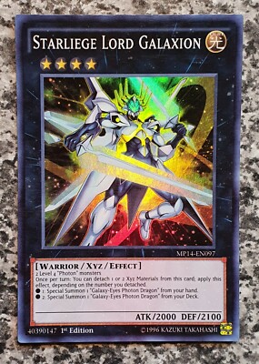 Yugioh MP14-EN097 Starliege Lord Galaxion Super Rare 1st Edition-image