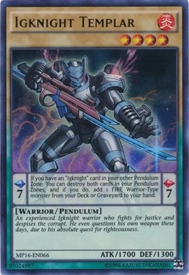 Yugioh! LP Igknight Templar - MP16-EN066 - Ultra Rare - Unlimited Edition Lightl-image