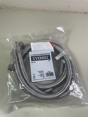 Everbilt 4 ft. Polymer Coated Stainless Steel Washing Machine Connector (2-Pack)-image