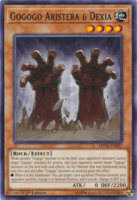YGO-4x-Near Mint-Gogogo Aristera & Dexia - MP18-EN097 - Common - 1st Edition-201-image