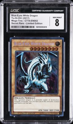 2017 YU-GI-OH! MEGA-TINS #EN002 BLUE-EYES WHITE DRAGON CGC 8-image