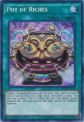 *** POT OF RICHES *** 1ST EDITION SECRET RARE MP15-EN233 (MINT/NM) YUGIOH!-image