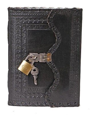 Leather Journal With Lock & key Notepad Writing journal Handmade journal gifts.-image