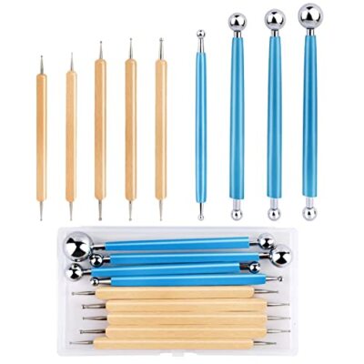 9 Pcs Polymer Clay Tools Kit Clay Modeling Tools for Painting Embossing Nail Art-image