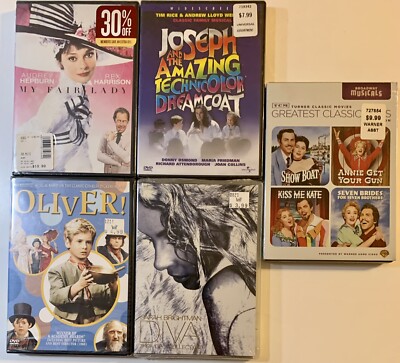 8 Musical NEW DVD Oliver MyFairLady Joseph Showboat 7Brides Annie/Gun KissMeKate-image