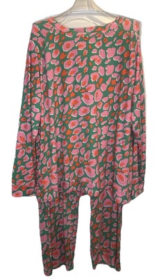 Mary Square Womens Annie WILD CHILD Top Pants Pajama Set Sz XXL Pink Green 2XL-image