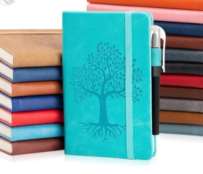 Tree of Life Leather Bound Acid Free Journal Notebook Diary 4x5.5 w/ Pen & Loop-image