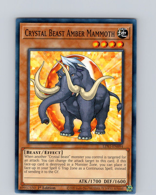 Yu-Gi-Oh Crystal Beast Amber Mammoth LDS1-EN094 1st Edition Common Card NM-image