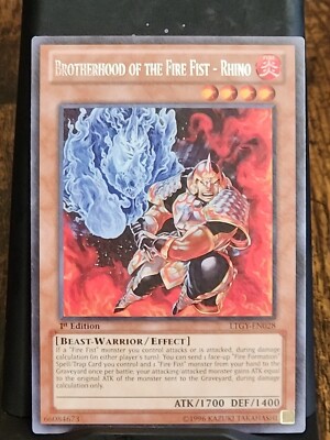 Brotherhood of the Fire Fist Rhino - 1st Edition Rare Foil - Yugioh Fire Monster-image