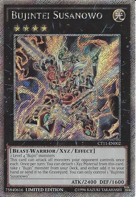 3 x Bujintei Susanowo - CT11-EN002 - Platinum Secret Rare - Limited Edition Near-image