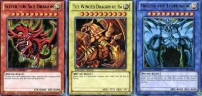 Yugioh Legendary Collection Set of 3 Egyptian God Cards Slifer **HOT** + Bonus-image
