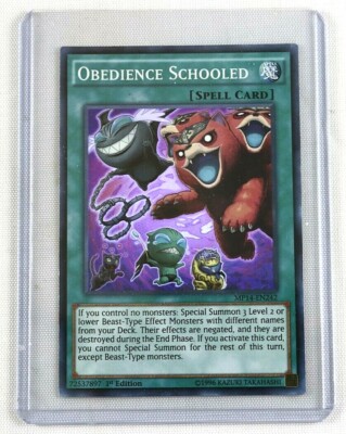 YuGiOh Obedience Schooled MP14-EN242 Super Rare 1st Edition LP Card-image