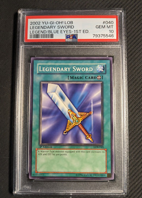 Yugioh Legendary Sword LOB-040 1st Edition Short Print PSA 10 Gem Mint!-image