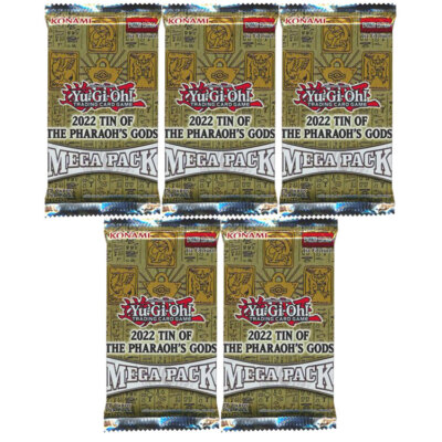 Yu-Gi-Oh Cards - 2022 Tin of The Pharaoh's Gods - MEGA PACK [5 Pack Lot] -Sealed-image