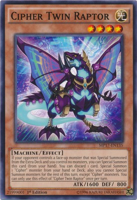 Cipher Twin Raptor - MP17-EN135 - Common - 1st Edition Near Mint 2017 Mega Tin S-image