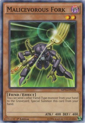 Malicevorous Fork - MP14-EN128 - Common - 1st Edition - Near Mint-image