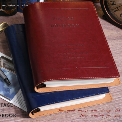 240Page PU Leather Vintage Refill Journal A5 Notebook Lined Paper Writing Diary-image