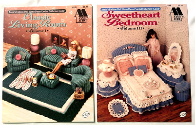 11-1/2 Fashion Doll House Furniture Crochet Patterns Books Bedroom & Living Room-image