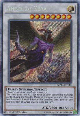 Near Mint x 1 Angel of Zera - MP14-EN116 - Secret Rare - 1st Edition MP14 Mega P-image