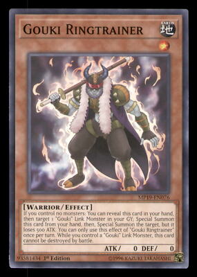 Yugioh Gouki Ringtrainer #MP19-EN076 2019 Gold Sarcophagus Tin Mega Pack LP-image
