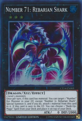 Number 71: Rebarian Shark - CT14-EN005 - Super Rare - Limited Edition NM YuGiOh!-image