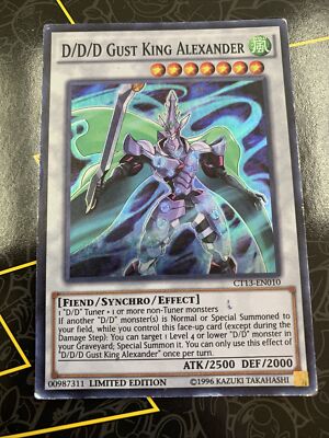 YUGIOH TCG D/D/D Gust King Alexander CT13-EN010 Limited Ed. Super Rare Holo-image