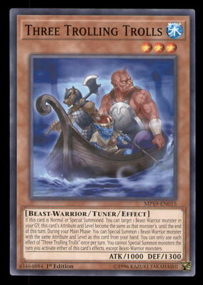 Yugioh Three Trolling Trolls #MP19-EN015 2019 Gold Sarcophagus Tin Mega Pack LP-image