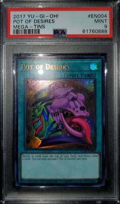 Yugioh 2017 Pot Of Desires Limited Ed. CT14-EN004 PSA 9-image