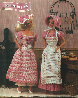NEW PRETTY IN PINK 2 DRESSES FASHION DOLL ANNIE'S CROCHET PATTERN INSTRUCTIONS-image