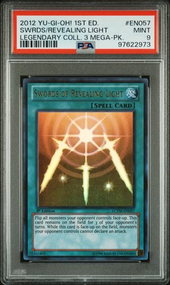 2012 YU-GI-OH! LEGEND COLL 3 MEGA-PACK 1ST ED SWORDS OF REVEALING LIGHT PSA 9-image