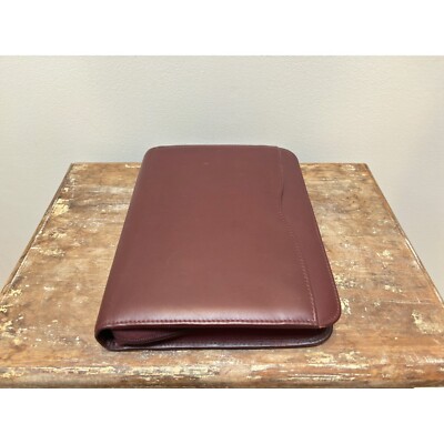 Day-Timer Planner Organizer Faux Leather Burgundy 7 Rings Zipper + Accessories-image