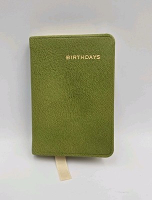 BIRTHDAYS Mini Datebook, Leather Bound Soft Cover Perpetual Calendar, Free Ship!-image